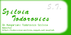 szilvia todorovics business card